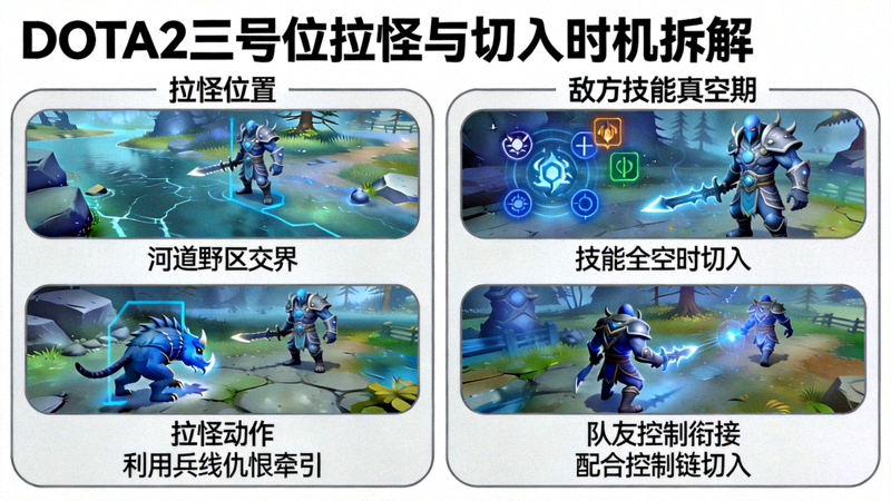 DOTA2三号位拉怪与切入时机拆解配图